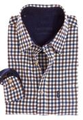 Heavy Brush Twill Shirt - Navy / Brown