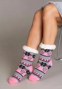 Fair Isle Snuggle Socks - Snowflake Pink