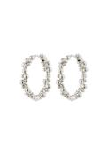 Solidarity Silver Plated Medium Bubble Hoop Earrings - Silver