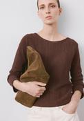 Open Chunky Knit Jumper - Brown image