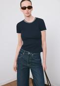 Contrast Trim T-Shirt - Blue image