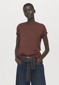 Short Sleeved Cotton T-Shirt - Brown image