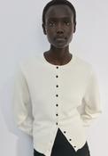 Knitted Button Cardigan - Cream
