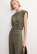 T-Shirt With Gathered Details - Green image