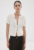 Openwork Knit Cardigan - Cream