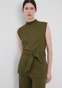 Knitted Belt Vest - Green
