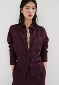 Pocket Linen Shirt - Burgundy image