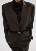 Pinstripe Suit Blazer - Brown