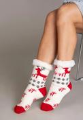 Christmas Snuggle Socks - White Deer