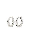 Taffy Silver Plated Medium Swirl Hoop Earrings - Silver