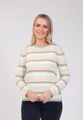 Textured Stripe Knit Sweater - Red