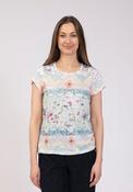 Floral Printed Gemstone With Side Drawstring Detail T Shirt - Green image