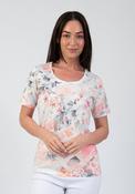 Abstract Floral Stone Detail T Shirt - Pink image