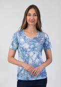 Abstract Floral T Shirt - Blue image