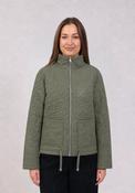 Short Embroidered Quilt Jacket - Khaki