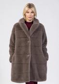 Faux Fur Long Coat - Oyster