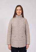 Quilted Longline Jacket - Stone