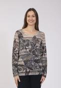 Printed Burnout Top - Khaki
