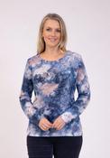 Printed Burnout Top - Blue