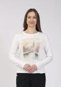 Placement Print Long Sleeve T-Shirt - Cream