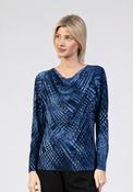 Texture Devore Top - Navy
