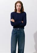 Cable Knit Sweater - Blue