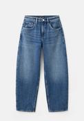 High Waisted Balloon Barrel Jeans - Denim Blue