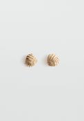 Round Embossed Stainless Steel Earrings - Gold