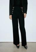 Wideleg Jeans With Side Buttons - Denim Grey