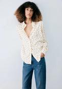 Printed Straight Shirt - Beige