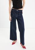 High Waisted Wide Leg Jeans - Denim Blue