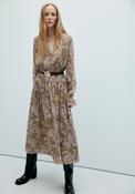 Floral Chiffon Midi Dress - Green