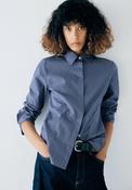 Fitted Cotton Shirt - Blue