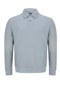 Long Sleeve 3 Button Polo With Elastane - Light Grey image