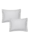 400 Thread Count Cotton Sateen Oxford Pillowcase Pair - Grey