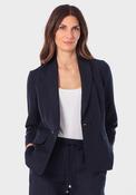 Button Close Blazer - Navy