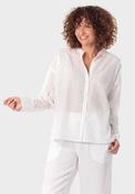 Embroidered Shirt With Mao Collar - White image