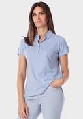 Short Sleeve Polo T-Shirt With Buttons - Blue Aura image
