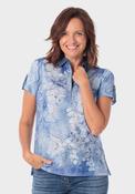 Floral Print Polo - Blue image