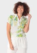 Printed Polo With Rhinestone Details - Green image