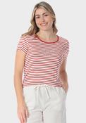 Striped T-Shirt With Gemstone Details - Red image