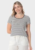 Striped T-Shirt With Gemstone Details - White image