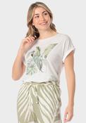 Tropical Print T-Shirt - White image