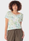 Tropical Print Gemstone Details T-Shirt - Green image