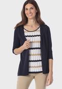 Faux Knitted Twinset - Navy