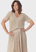 Metallic Thread Sweater - Beige image