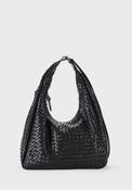 Black Braided Hobo Bag - Black