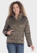 Hooded Parka With Satin Fisnish - Green