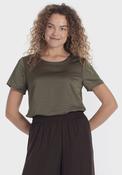 Satin Style T-Shirt - Green Dark Khaki