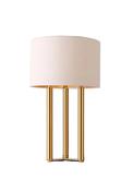 Table Lamp With Linen Shade - Gold